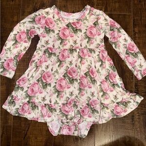 Posh Peanut Sandrine Floral Long Sleeve Baby Dress